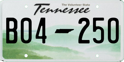 TN license plate B0425O