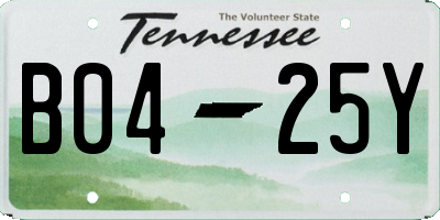 TN license plate B0425Y