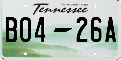 TN license plate B0426A