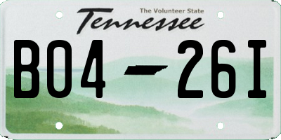 TN license plate B0426I