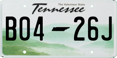 TN license plate B0426J