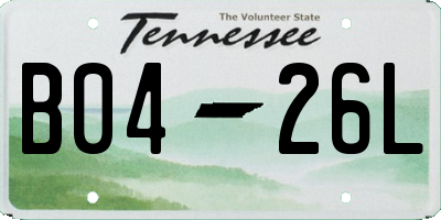 TN license plate B0426L