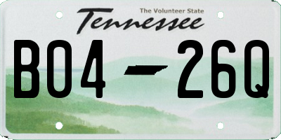 TN license plate B0426Q