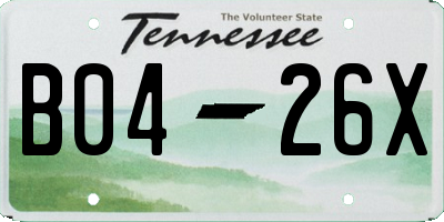 TN license plate B0426X