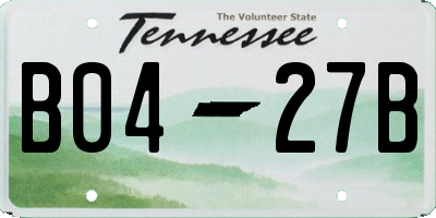 TN license plate B0427B