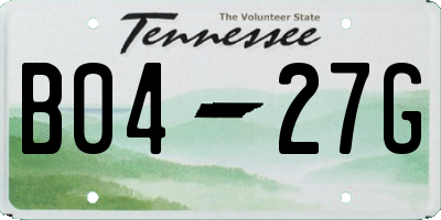 TN license plate B0427G