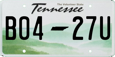 TN license plate B0427U