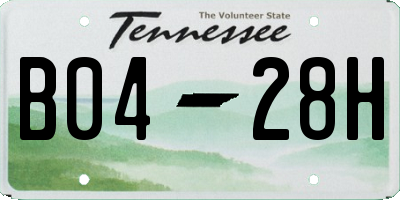 TN license plate B0428H