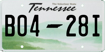 TN license plate B0428I
