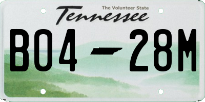 TN license plate B0428M