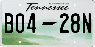 TN license plate B0428N