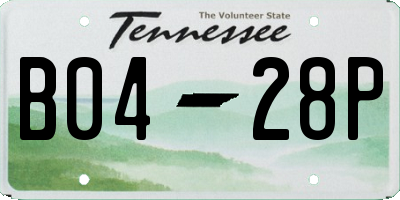 TN license plate B0428P
