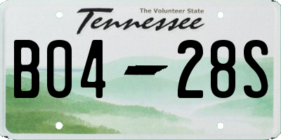 TN license plate B0428S