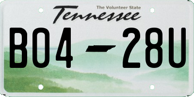 TN license plate B0428U