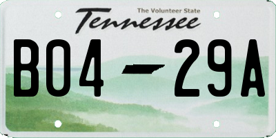 TN license plate B0429A