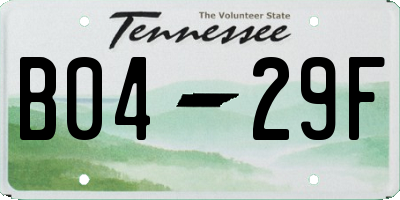 TN license plate B0429F
