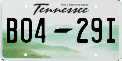 TN license plate B0429I