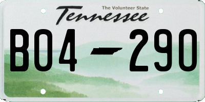 TN license plate B0429O