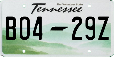 TN license plate B0429Z
