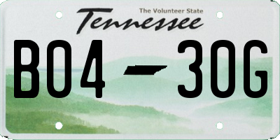 TN license plate B0430G
