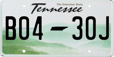 TN license plate B0430J