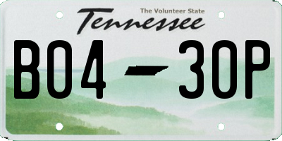 TN license plate B0430P