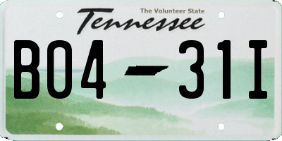 TN license plate B0431I