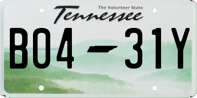 TN license plate B0431Y