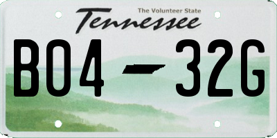 TN license plate B0432G