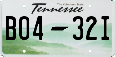 TN license plate B0432I