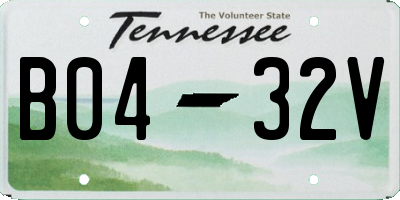 TN license plate B0432V