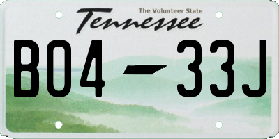 TN license plate B0433J