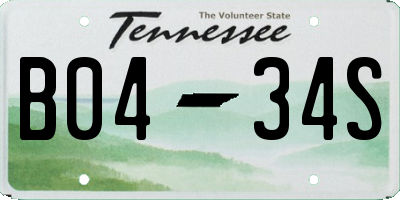 TN license plate B0434S