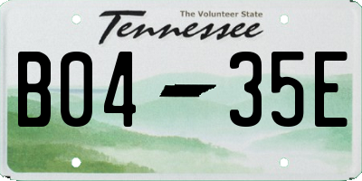 TN license plate B0435E