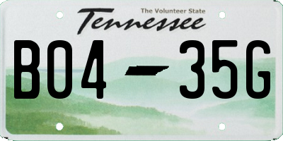 TN license plate B0435G