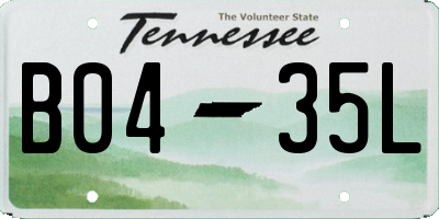 TN license plate B0435L