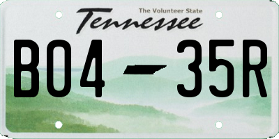 TN license plate B0435R