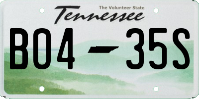 TN license plate B0435S