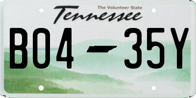 TN license plate B0435Y