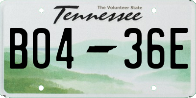 TN license plate B0436E