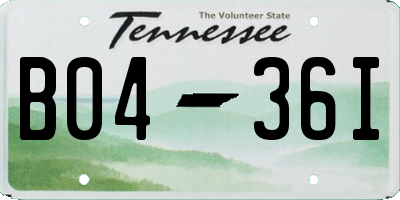 TN license plate B0436I