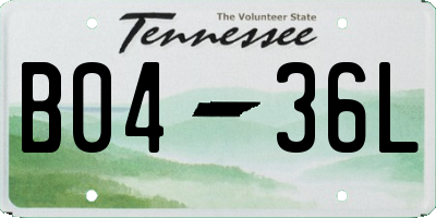 TN license plate B0436L