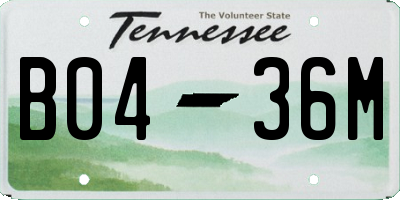 TN license plate B0436M