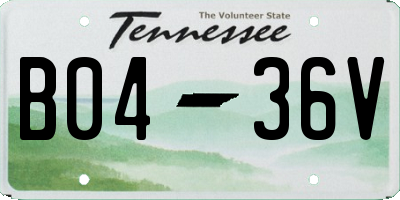 TN license plate B0436V