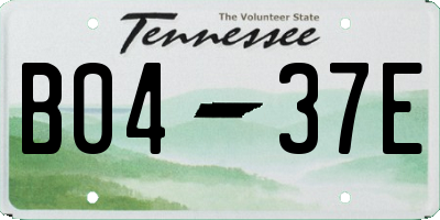TN license plate B0437E