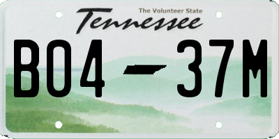 TN license plate B0437M