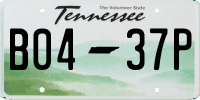 TN license plate B0437P