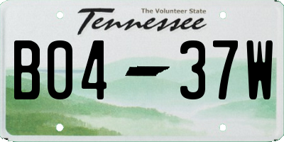 TN license plate B0437W