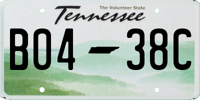 TN license plate B0438C