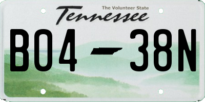 TN license plate B0438N